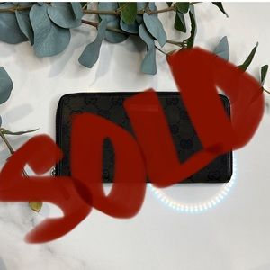 GUCCI CANVAS ZIP AROUND WALLET